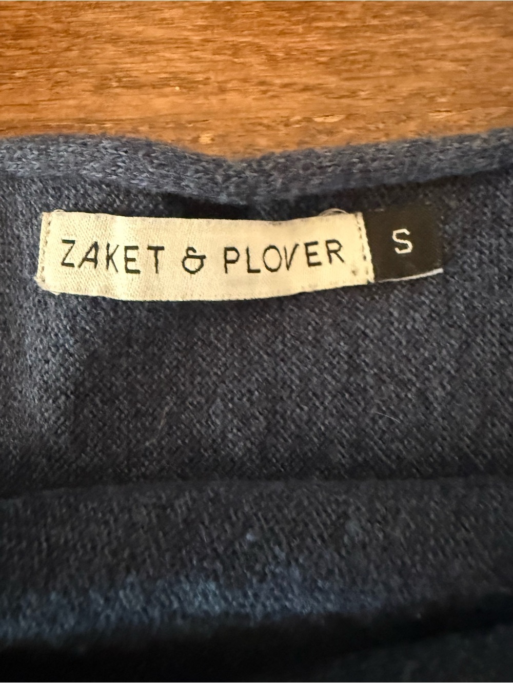 Zaket & Plover Rainbow Cashmere Blend Sweater Navy Boat Neck Dopamine Small - Picture 5 of 6